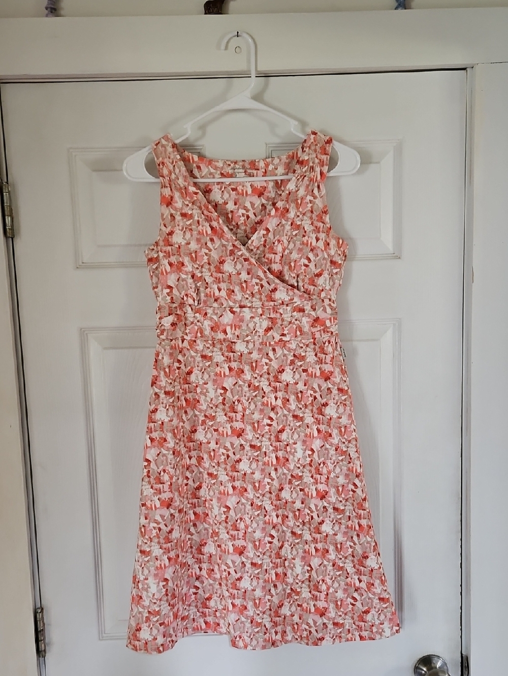Eddie Bauer Sleeveless Coral Print A-Line Dress. XS